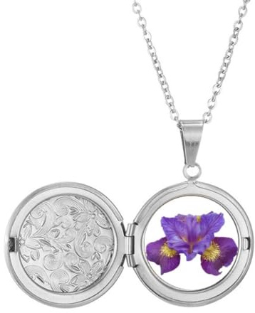 no/no Halskette mit Medaillon, Orchidee, Blumen-Design, Schmuck, Geburtstagsgeschenk