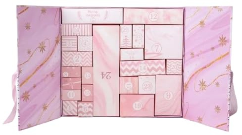Adventskalender Stoff – befüllbarer Weihnachtsbehälter | leer zum Erstellen Ihrer Dekoration | für Freundin Kinder Freunde Süßigkeiten Schokolade Schreibtisch Schrank Fenster Kamin