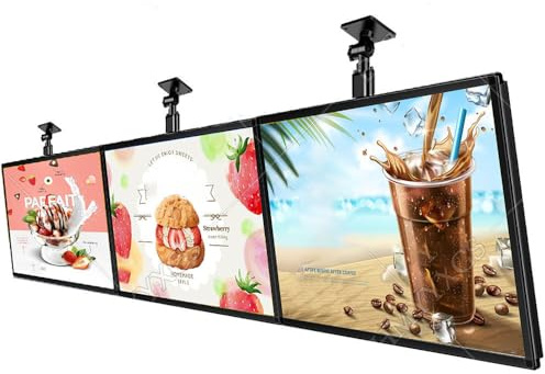 DHMYYXGS Telescópico Cartel Publicitario Comercial,Caja Luz LED Aluminio a Presión Delgada LED,50-100 Cm Altura Ajustable,Se Puede Montar En Pared O Verticalmente,para Pantalla Tablero Menú 60x120cm