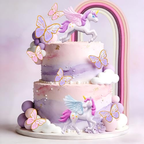 Unicorn Cake Decoration Unicorn Birthday Decoration Rainbow Cake Topper | Unicorn Party Favors Rainbow Birthday Decoration Birthday Cake Decoration for Girl
