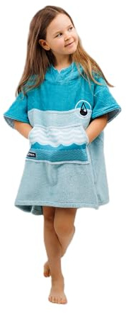 WAVE HAWAII Surf- & Badeponcho für Kinder, Größe XXS, 90-120cm | 95-100% Baumwolle Surf-Poncho für Erwachsene, Frottee Handtuch mit hoher Wasserabsorption, Umziehhilfe