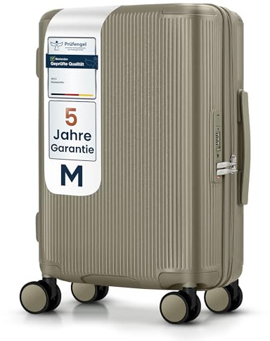 4FLY Leichter Premium Hartschalen-Handgepäckkoffer M – 57×36×22 cm (36L), Kabinenkoffer mit TSA-Schloss, USB-A/C Ladeanschluss, 4 Spinner-Rollen, Alu-Teleskopgriff, erfüllt Airlines Vorgaben