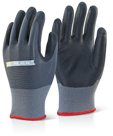 Nitril PU-beschichtete Handschuhe, Schwarz/Grau, Größe M