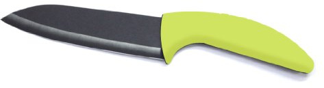 YOKO DESIGN 1090 Couteau à Découper PVC/Lame Céramique Poignée Noir/Vert 28 x 5 x 1,2 cm