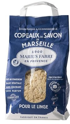 Marius Fabre - Copeaux de Savon de Marseille - pour Le Linge - 100% d'Ingrédients d'origine Naturelle - Certifié Ecocert - Origine France Garantie - Sachet 980g