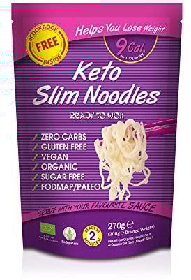 Eat Water Keto Slim Shirataki Noodles (Pack of 15 x 270g) Organic Konjac Flour & Oats Noodles, Zero Carb, Low Calorie, Gluten, Fat & Sugar Free, Vegan High Fibre Ready to Eat, Paleo Diet Friendly