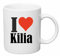 taza para café I Love Kilia Cerámica Altura 9.5 cm diámetro de 8 cm de Blanco