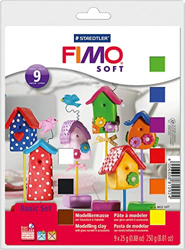 Staedtler© Modelliermasse FIMO© soft Basis-Set, 170 x 230 x 20 mm, 9 x