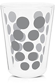 zak! Dot Dot doppelwand Glas 35 cl & Löffel 4-er Set Silber