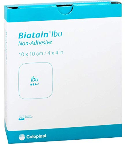 BIATAIN Ibu Schaumverband 10x10 cm nicht haftend 5 St