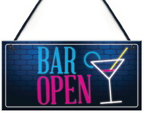 Red Ocean Bar Schild OPEN Neon Effekt Home Bar Pub Club Man Cave Fenster Plaque Display