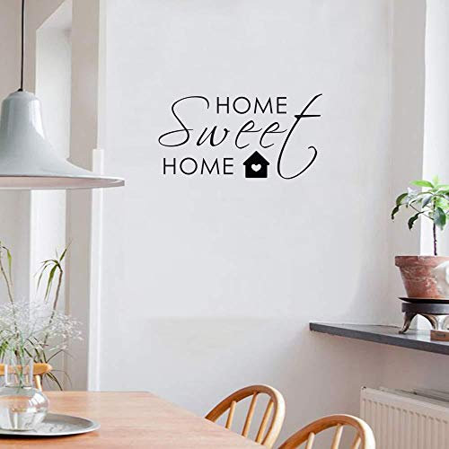 Adesivo da parete in vinile prespaziato mod. Home sweet home in 2 misure nero o argento-decorazioni adesive murali - Kamiustore (Piccolo, Nero)