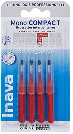 Inava – Interdentalbürsten 1,5 mm rot X4 Mono Compact Inava