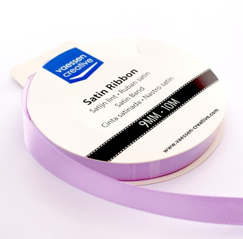 Vaessen Creative 301002-2015 Satinband Flieder 9 mm x 10 Meter, Schleifenband, Dekoband, Geschenkband und Stoffband für Hochzeit, Taufe und Geburtstagsgeschenke, 9MM