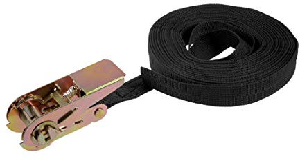 sourcing map 1 Stück Spanngurte Ratschen Zurrgurt mit Ratsche 250Kg 10Mx25mm Schwarz