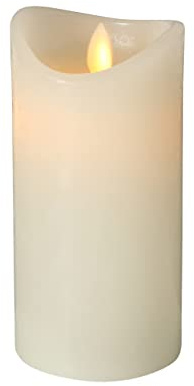 Boltze LED-Kerze Bino (ø 7,5 cm, Höhe 15 cm, Farbe cremeweiß, aus Wachs, Kerze mit Timer-Funktion) 1018879, Weiß