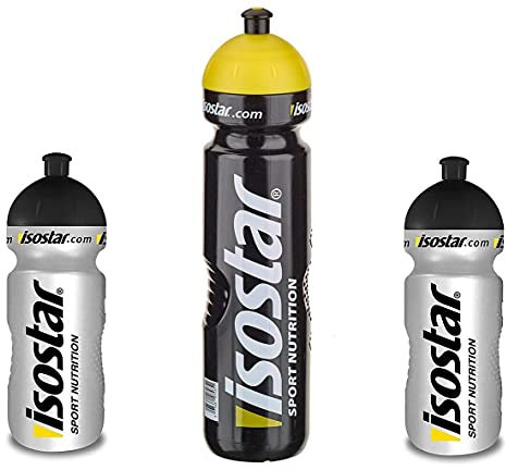 Isostar Sport Trinkflasche 500-650 ml + 1000 ml - BPA-frei - Wasserflasche für Laufen, Radfahren, Gym, Wandern - Praktischer und auslaufsicherer Push & Pull Verschluss