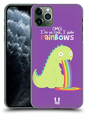 Head Case Designs Dinosaur Rainbow Puke Hard Back Case Compatible With Apple iPhone 11 Pro Max