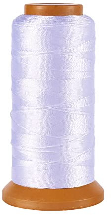 Filo da cucito in nylon da 0,2 mm, cordino in pelle di poliestere, con perline bianche e macramè, per collane fai da te, per cucito, rilegatura, in pelle