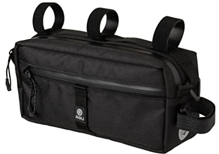 AGU Lenkertasche Bar Bag, 2L Fahrradtasche Lenker Vorne für Bikepacking, Rennradtasche, Wasserabweisend, Reflektierend, Einfache Montage, 100% Recyceltes Polyester - Schwarz
