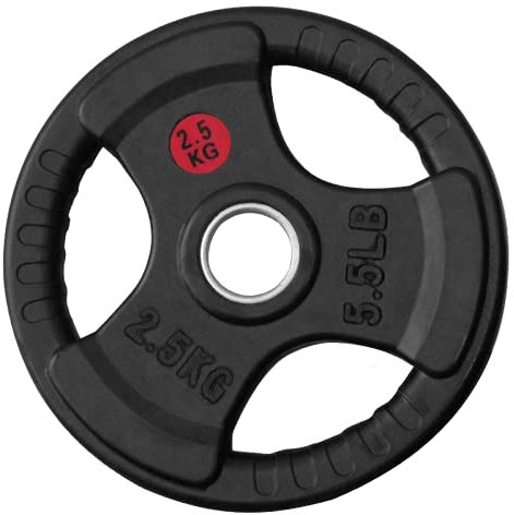 Disco de pesa olímpica 2.50KG hierro fundida con revestimiento de caucho marca Fit-Force
