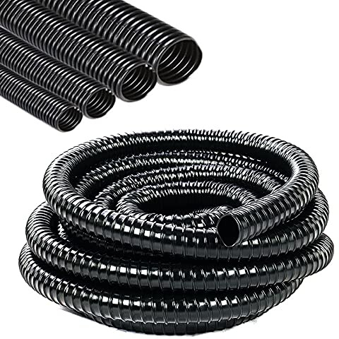 INMOZATA Pond Hose Pipe 20mm 25mm 32mm 38mm Internal Water Butt Pipe Hose Corrugated Flexible PVC Garden Hose Pipe for Fish Fountain Pond Filter Pump Tubing Hose(5M, 20mm)