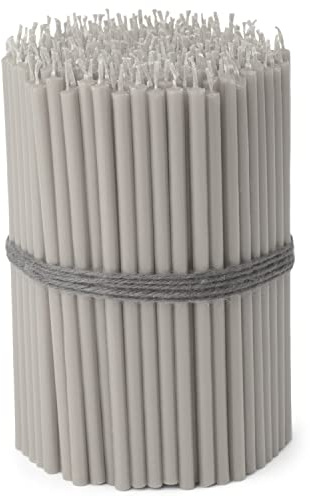 NKlaus Stabkerzen für Kerzen Paraffinwachs, Grau, 16cm 250x, 250 Stück | rußfrei; tropffrei; Höhe: 160 mm; Gewicht: 1000 G; Durchmesser: 5,5 mm; 5mm; 0,2mm