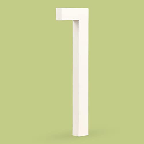 HASWARE Schwimmende Hausnummer 6 Zoll (15 cm) Stilvolle Türnummern Alphabet Plaque Straße Privatadresse Ziffern (1, Weiß)