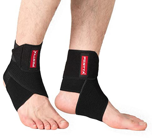 PESTTA Sprunggelenkbandage, Einstellbares Fußbandage, Flexible knöchelbandage, Ultradünn Fußgelenkbandage, Komfortabel fußgelenk bandage, Rechte und Linke Fußgelenk, Damen und Herren (Schwarz 2 Stück)