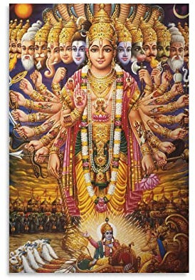 Lord Vishnu Hinduismus-Poster, indische Götter, religiöse Ritualkultur, dekorative Leinwand, Wandkunst, Wohnzimmer, Schlafzimmer, Gemälde, 40 x 60 cm