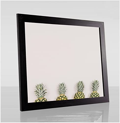 Colorello Deluxe Bilderrahmen Posterrahmen 50x65 cm Standard Formate Schwarz Gemasert RW Weiss Kunstglas Antireflex
