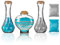 Eaasty Unity Sand Kit de 3 vases décoratifs Faits à la Main avec couvercles en liège pour Mariage Sable coloré 0,5 kg Pots en Verre décoratifs pour Mariage (Gris, Bleu)