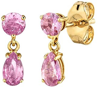 Ohrstecker Silber 925, Ohrstecker Damen Ohrstecker mit runden und birnenförmigen Zirkonia Rosa