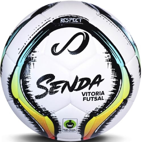 Senda Vitoria Premium Match Futsal Ball, Fair Trade Certified, Red/Light Blue, Size 4 (Ages 13 & Up)