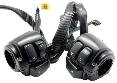 Lenker-Momentschalter Motorrad 1quot;25 Mm Lenkerschalter Kill Start Blinkerschalter Mit Kabelbaum Für H.a.r.l.e.y Sportster Dyna (Color : Black)