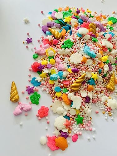 Cherry on the cake Streuselmix EinhornI Essbare Deko I Streusel I Zuckerstreusel I Zur Deko von Cupcakes, Muffins, Torten, Kuchen uvm. (40g) Rosa