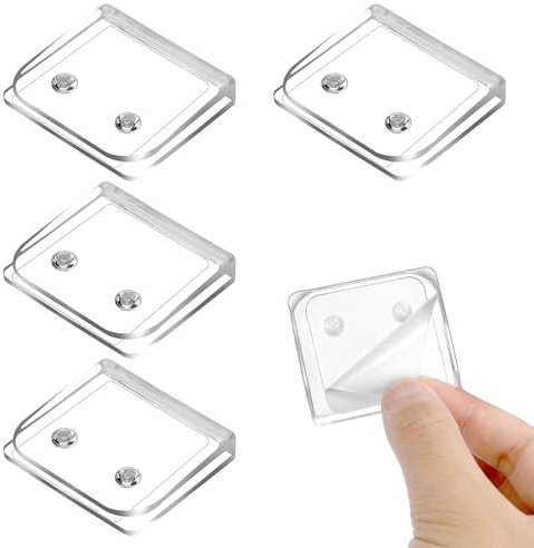 MOZEAT LENS 4 Stück Duschvorhang Clips Dusch-Spritzschutz Clip Selbstklebend Transparente Duschvorhang Halterung Winddichte Vorhang Klammern Badezimmer Gardinenhalter für Dusche Verschütten