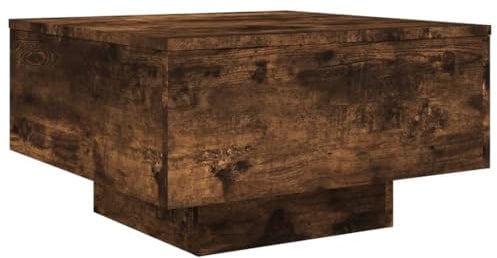 vidaXL Couchtisch, Quadratisch Beistelltisch Sofatisch, Tisch Kaffeetisch für Wohnzimmer, Teetisch Telefontisch, Modern, Räuchereiche Holzwerkstoff