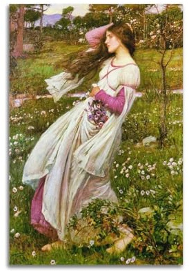 Mioedi John William Waterhouse (gather Ye Rosebuds) Künstler-Poster, Kunstdruck, Wandfoto, Farbe, hängendes Bild, Familie, Schlafzimmer, Dekoration, Geschenk, 20 x 30 cm