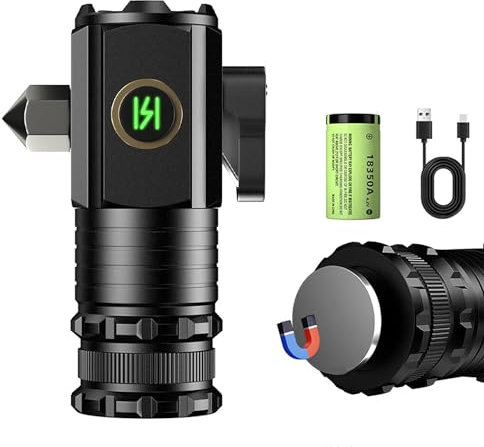 Fulluky Mini-Taschenlampe, Handheld klein Wasserdichte Taschenlampe, LED Taschenlampe Extrem Helle, Aufladbar Taschenlampen mit 5 Lichtmodi, Mini Handlampe für Camping Notfall (Schwarze A-Upgrades)