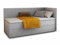 Boxspringbett Flame mit Bettkasten - Einzelbett mit Bonell-Matratze und Topper, Polsterbett, Universelle Bettseite, Bett, Schlafzimmer, Kinderzimmer (Grau (Paros 05), 100 x 200 cm)