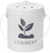 Galvanised Compost Bin for Kitchen Countertop, Kitchen Compost Caddy, Compost Bin for Kitchen with Lid, White