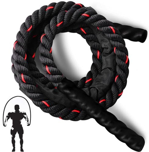 Springseil Erwachsene, 3.0M Fitness Sport Springseil, GewichteteSpringseil Erwachsene Fitness, SchweresSpringseil für Training, Verbessert Kraft und Muskelaufbau 360° Rotating