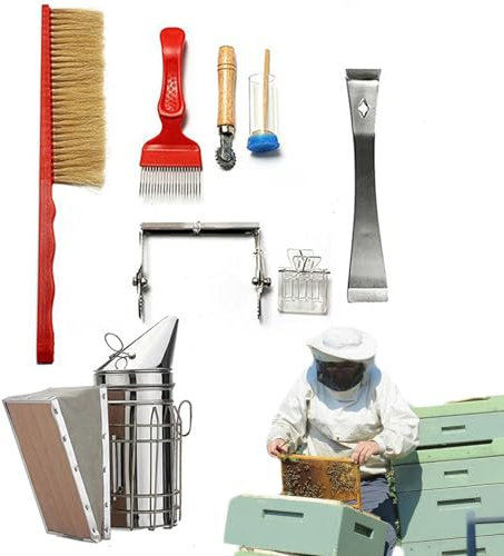 Imkerei-Werkzeugset - Smoker aus Edelstahl für Bienen, Bee Hive, Raucher für Bienen, Rauchbläser, Bienenzuchtwerkzeug, Imkereibedarf, Imkerschutz, Imkereiausrüstung