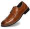 Rusffes Brogues Derbys Oxfords - Zapatos de vestir formales con cordones para hombre, Amarillo Marrón, 44 EU