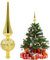 AsyinXson Glitzer Weihnachtsbaumspitze Stern,Gold Christmas Decorations,Deco Weihnachtsbaum-Spitze Aus Kunststoff,Christmas Party Decoration,Christbaumschmuck Spitze,Baumspitze Weihnachten (Gold)