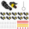 JRready ST6481-01-10 Connecteur automobile étanche, connecteur de câble mâle et femelle à 1 broche pour le câblage de voiture, camion, moto, bateau, 18-16AWG, 10 jeux