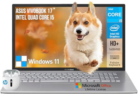 ASUS Vivobook 17 Laptop, 17.3 Inch HD+ Intel Core i5, 20GB RAM, 1TB SSD+1TB HDD, Windows 11, 10-Key Number Pad|SD Card Reader|HDMI USB-C