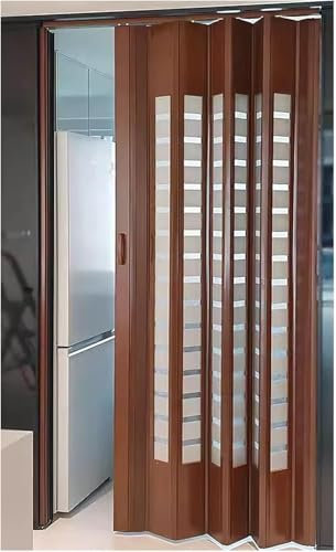 Porta scorrevole in vetro smerigliato per casa, ufficio, corridoio, dispensa, 90 x 200 cm, porta a fisarmonica interna a soffietto con pannelli retrattili da fienile, altezza 200 cm, 210 cm