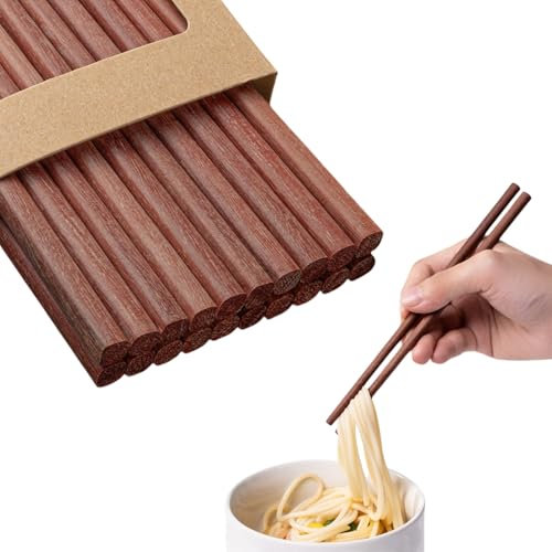 20 Pares Palillos Chinos Madera Reutilizables, Palillos Naturales Lavables, Antideslizante del Palillos, para Lavavajillas Madera Palillos Chinos Vajilla Set, Palillos para Comer Sushi, Fideos